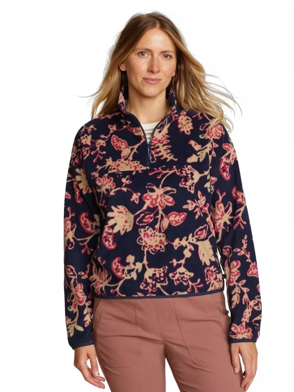 Eddie Bauer Quest 2.0 Pullover Qarter zip Womens size M Brook NWT